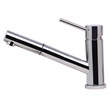Pemberly Row Solid Polished Stainless Steel Pull Out Single Hole Kitchen Faucet