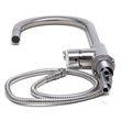 Pemberly Row Solid Brushed Stainless Steel Single Hole Pull Down Kitchen Faucet