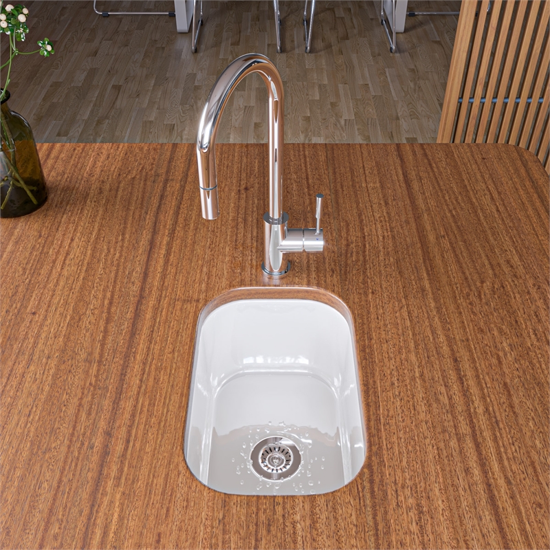 Pemberly Row Solid Polished Stainless Steel Single Hole Pull Down Kitchen Faucet