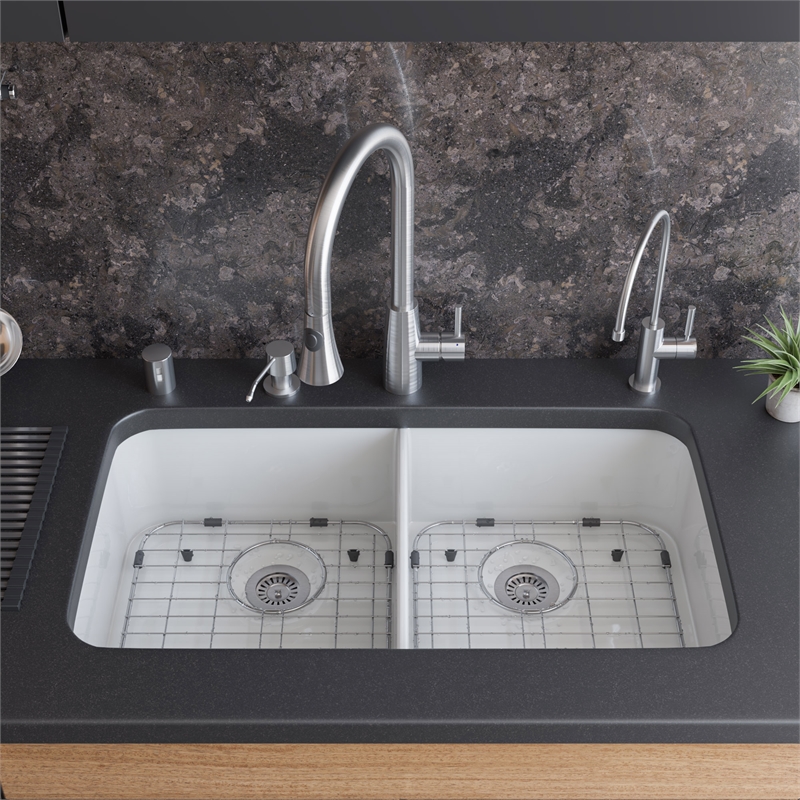 Pemberly Row Solid Brushed Stainless Steel Pull Down Single Hole Kitchen Faucet