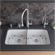 Pemberly Row Solid Brushed Stainless Steel Pull Down Single Hole Kitchen Faucet