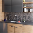 Pemberly Row Solid Brushed Stainless Steel Pull Down Single Hole Kitchen Faucet