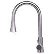 Pemberly Row Solid Brushed Stainless Steel Pull Down Single Hole Kitchen Faucet
