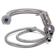 Pemberly Row Solid Brushed Stainless Steel Pull Down Single Hole Kitchen Faucet