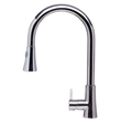 Pemberly Row Solid Polished Stainless Steel Pull Down Single Hole Kitchen Faucet