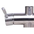 Pemberly Row Brushed Stainless Steel Retractable Single Hole Kitchen Faucet