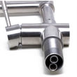Pemberly Row Brushed Stainless Steel Retractable Single Hole Kitchen Faucet