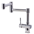 Pemberly Row Polished Stainless Steel Retractable Single Hole Kitchen Faucet