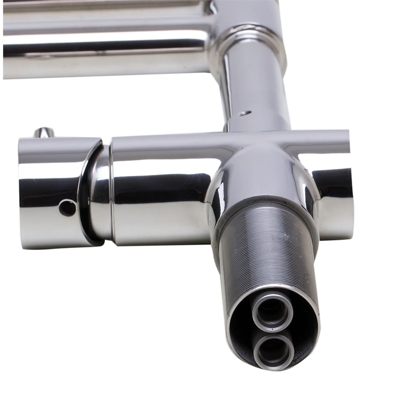 Pemberly Row Polished Stainless Steel Retractable Single Hole Kitchen Faucet