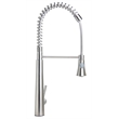 Pemberly Row Solid Stainless Steel Kitchen Faucet w Pull Down Shower Spray