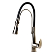 Pemberly Row Brushed Nickel Kitchen Faucet with Black Rubber Stem