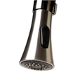 Pemberly Row Brushed Nickel Kitchen Faucet with Black Rubber Stem