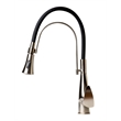 Pemberly Row Brushed Nickel Kitchen Faucet with Black Rubber Stem