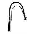 Pemberly Row Polished Chrome Kitchen Faucet with Black Rubber Stem