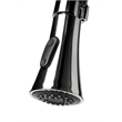 Pemberly Row Polished Chrome Kitchen Faucet with Black Rubber Stem