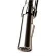 Pemberly Row Brushed Nickel Square Kitchen Faucet w Black Rubber Stem