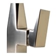 Pemberly Row Brushed Nickel Square Kitchen Faucet w Black Rubber Stem