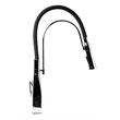 Pemberly Row Polished Chrome Square Kitchen Faucet w Black Rubber Stem