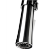 Pemberly Row Polished Chrome Square Kitchen Faucet w Black Rubber Stem