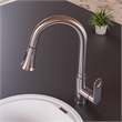 Pemberly Row Brushed Nickel Gooseneck Pull Down Kitchen Faucet