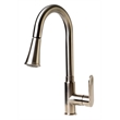 Pemberly Row Brushed Nickel Gooseneck Pull Down Kitchen Faucet