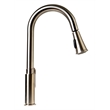 Pemberly Row Brushed Nickel Gooseneck Pull Down Kitchen Faucet