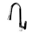Pemberly Row Polished Chrome Gooseneck Pull Down Kitchen Faucet