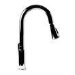 Pemberly Row Polished Chrome Gooseneck Pull Down Kitchen Faucet