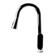 Pemberly Row Polished Chrome Gooseneck Pull Down Kitchen Faucet