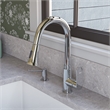 Pemberly Row Polished Chrome Gooseneck Pull Down Kitchen Faucet