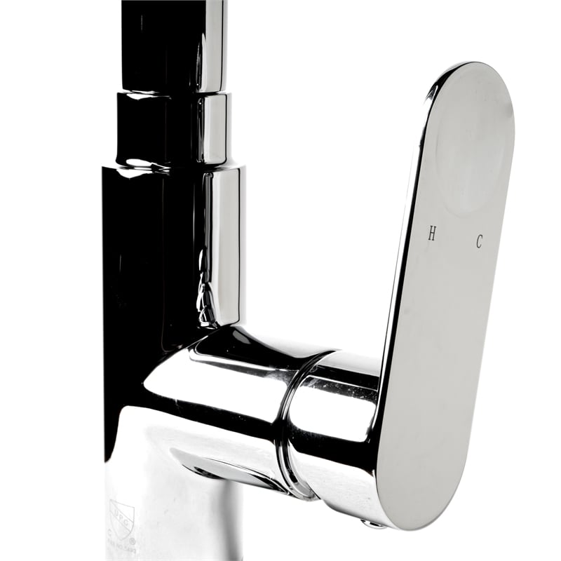 Pemberly Row Polished Chrome Gooseneck Pull Down Kitchen Faucet
