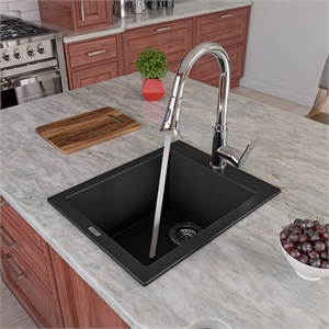Pemberly Row Polished Chrome Gooseneck Pull Down Kitchen Faucet