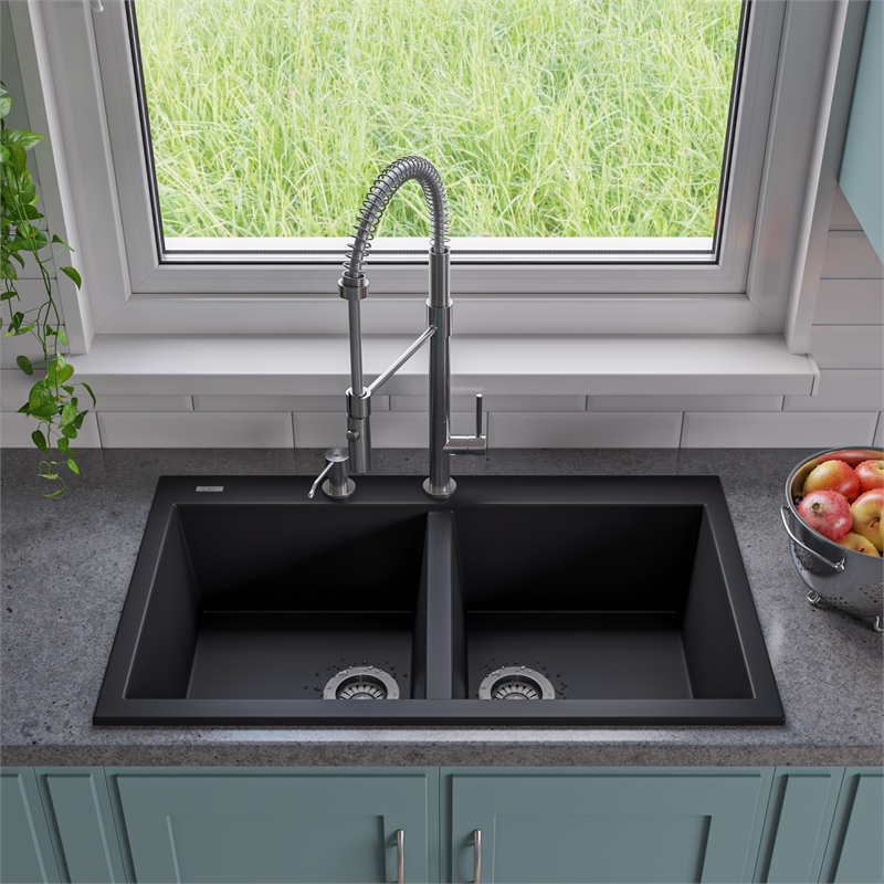 Pemberly Row Brushed Nickel Commercial Spring Kitchen Faucet