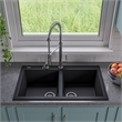 Pemberly Row Brushed Nickel Commercial Spring Kitchen Faucet
