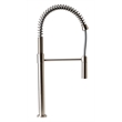 Pemberly Row Brushed Nickel Commercial Spring Kitchen Faucet