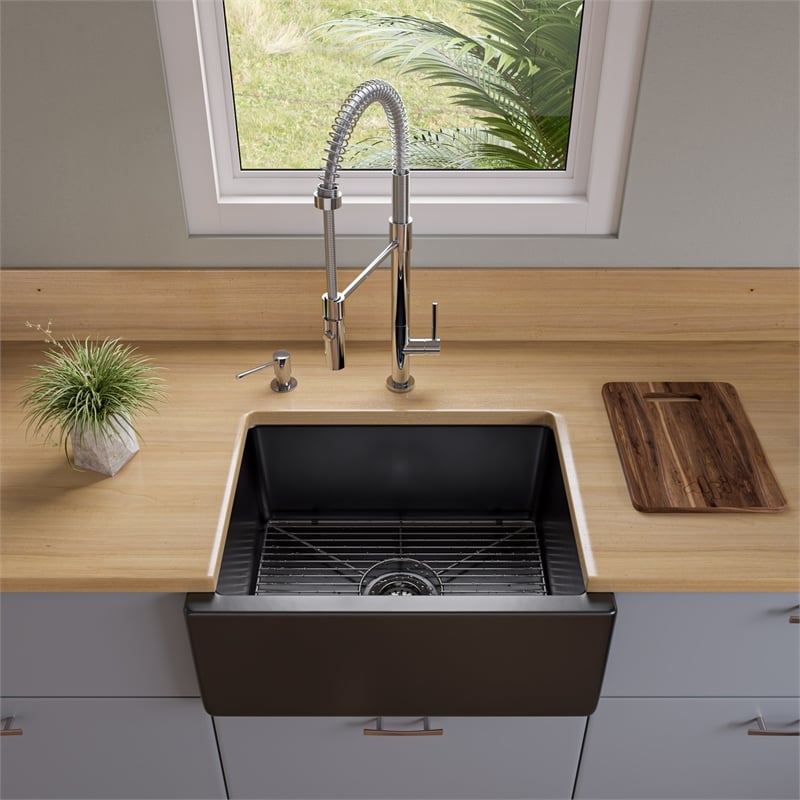 Pemberly Row Polished Chrome Commercial Spring Kitchen Faucet