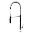 Pemberly Row Polished Chrome Commercial Spring Kitchen Faucet