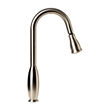 Pemberly Row Brushed Nickel Traditional Gooseneck Pull Down Kitchen Faucet