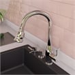 Pemberly Row Polished Chrome Traditional Gooseneck Pull Down Kitchen Faucet