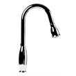 Pemberly Row Polished Chrome Traditional Gooseneck Pull Down Kitchen Faucet