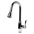 Pemberly Row Polished Chrome Traditional Gooseneck Pull Down Kitchen Faucet