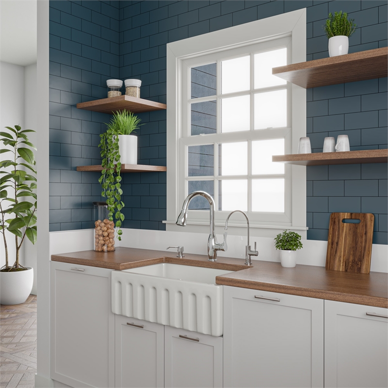 Pemberly Row Polished Chrome Traditional Gooseneck Pull Down Kitchen Faucet
