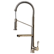Pemberly Row Brushed Nickel Double Spout Commercial Spring Kitchen Faucet