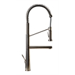 Pemberly Row Brushed Nickel Double Spout Commercial Spring Kitchen Faucet