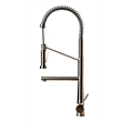 Pemberly Row Brushed Nickel Double Spout Commercial Spring Kitchen Faucet