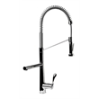 Pemberly Row Polished Chrome Double Spout Commercial Spring Kitchen Faucet