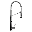 Pemberly Row Polished Chrome Double Spout Commercial Spring Kitchen Faucet