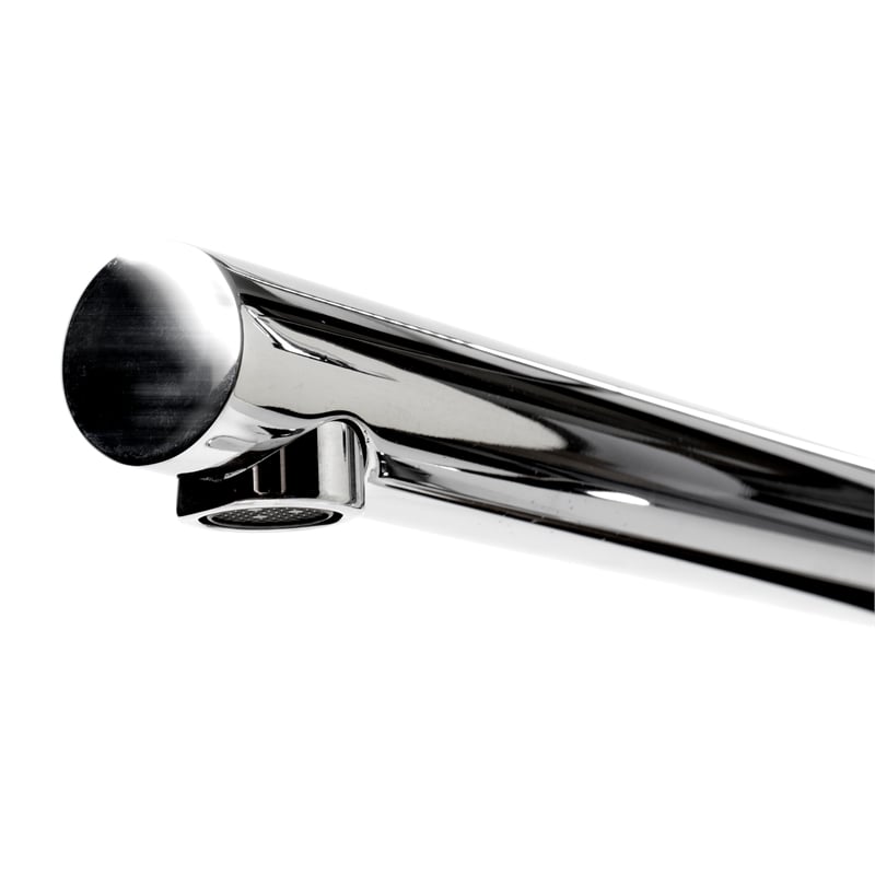 Pemberly Row Polished Chrome Double Spout Commercial Spring Kitchen Faucet