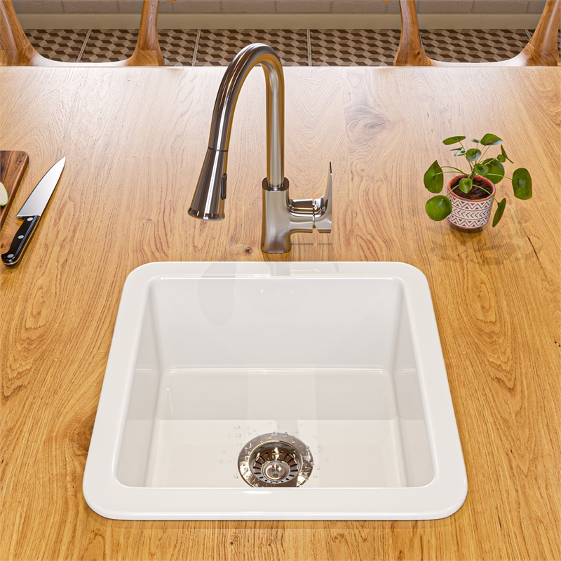 Pemberly Row Brushed Nickel Square Gooseneck Pull Down Kitchen Faucet