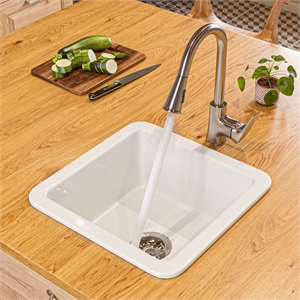 Pemberly Row Brushed Nickel Square Gooseneck Pull Down Kitchen Faucet